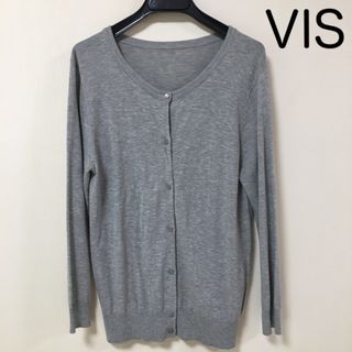 ヴィス(ViS)ののんさん専用　ビス　VIS  カーディガン　グレー　七分袖　Lサイズ(カーディガン)