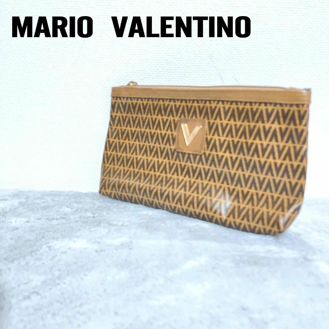 MARIO VALENTINO(マリオバレンチノ)のレア✨Mario Valentino マリオバレンチノ クラッチバッグ 茶 レディースのバッグ(クラッチバッグ)の商品写真