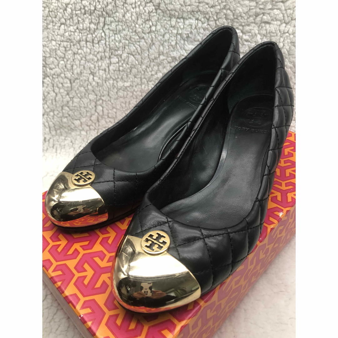 TORY BURCH トリーバーチ  キルティングレザー　太ヒールパンプス　箱付