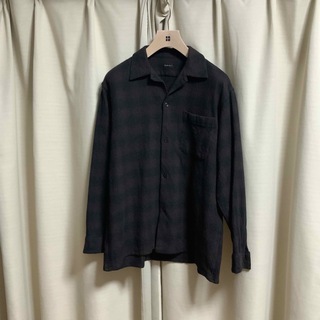 コモリ(COMOLI)のCOMOLI ウールチェック オープンカラーシャツ　サイズ2 美品(シャツ)