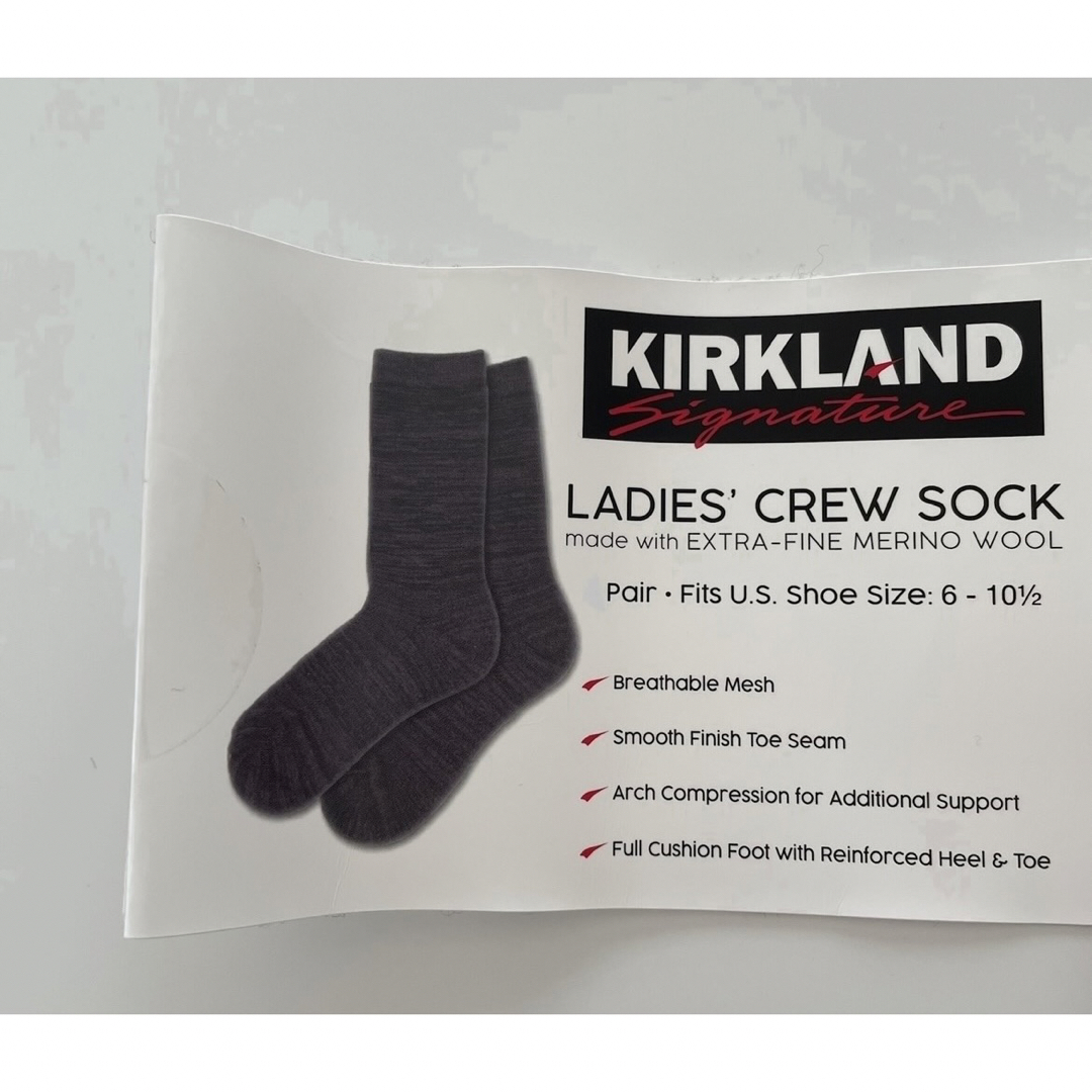 KIRKLAND(カークランド)の新品　メリノウール ソックス　3足　あったか靴下　キャンプ　冷え性 レディースのレッグウェア(ソックス)の商品写真