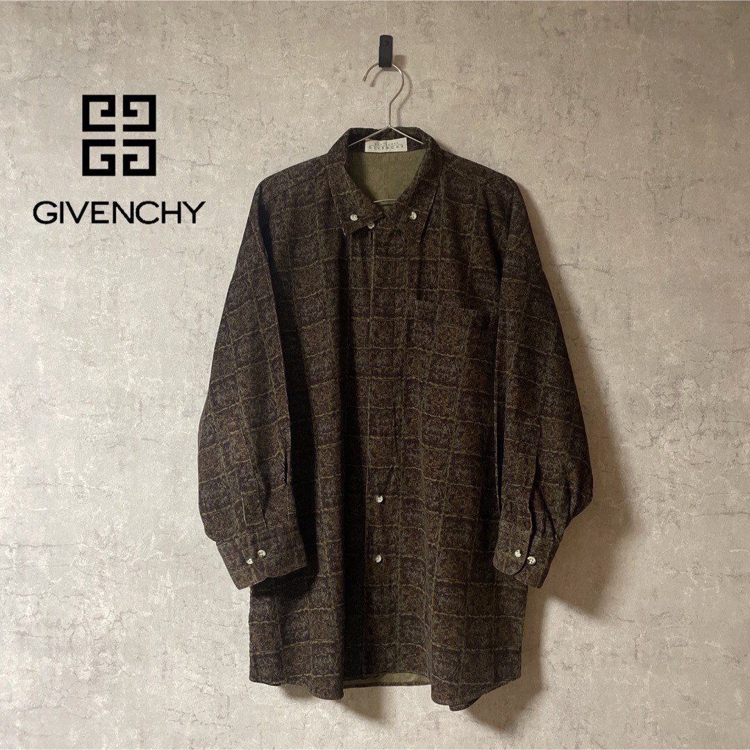 綺麗な状態サイズ詳細単位GIVENCHY ジバンシィ 90s デザインシャツ 柄シャツ