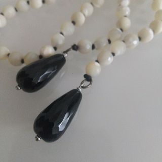 専用 CHAN LUU チャンルー ブラックレザーコードビジューネックレス