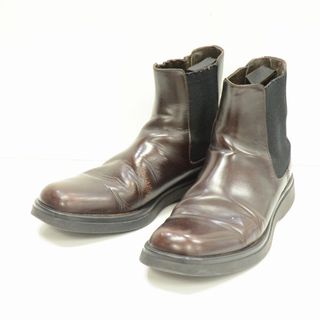 プラダ(PRADA)のPRADA プラダ サイドゴア ブーツ メンズ ブラウン レザー 6 1/2 メンズ  革靴 【中古】 A-17724(ブーツ)