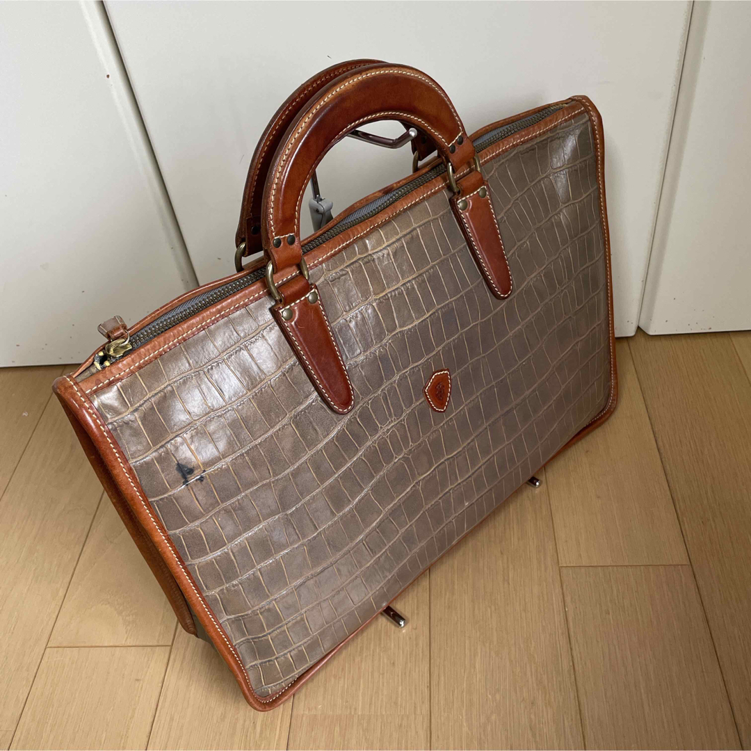 極美品】Felisi フェリージ ブリーフケース 型押し ブラック-