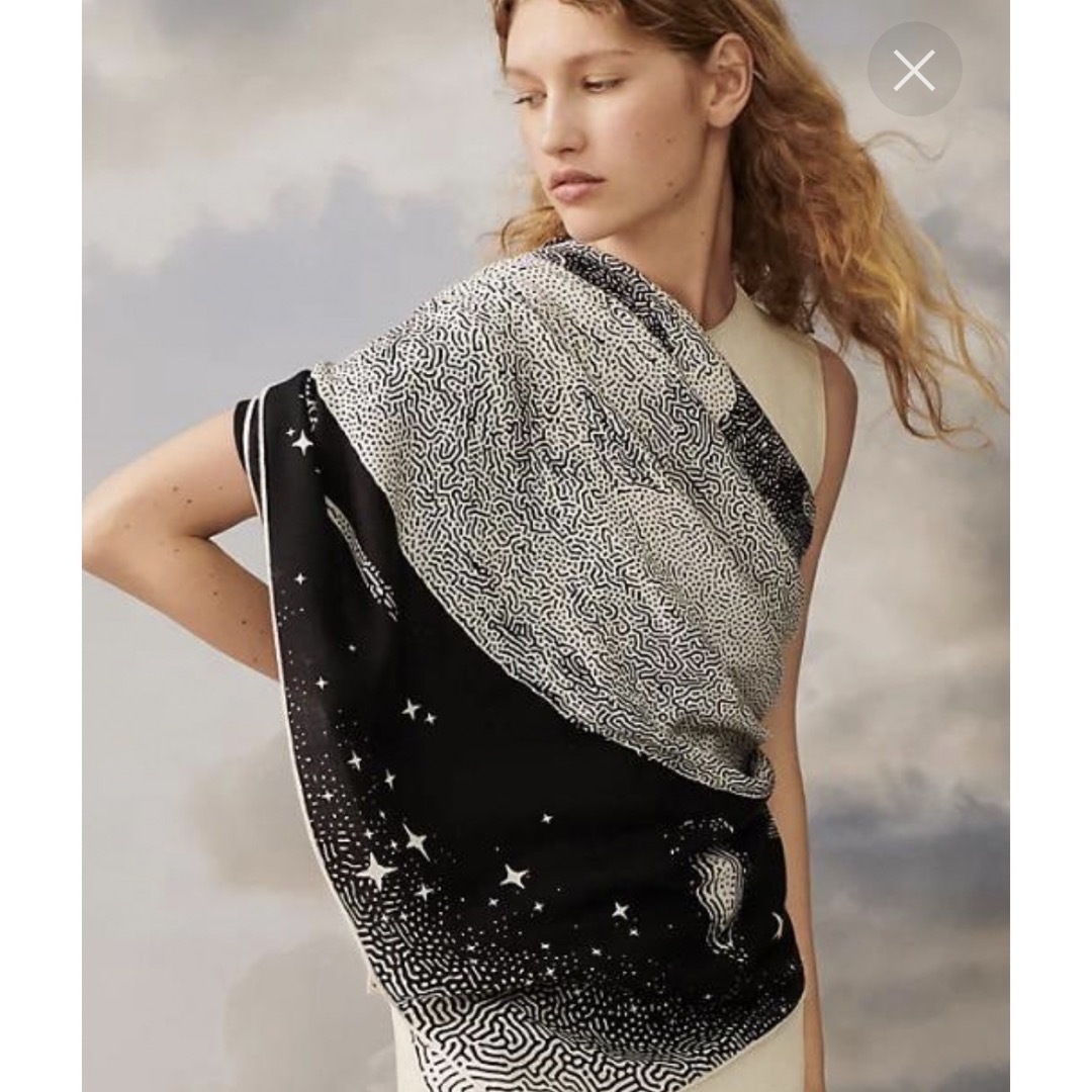 Hermes(エルメス)の《新品》エルメス　2023aw  カシシル クレール・ドゥ・リュンヌ黒140 レディースのファッション小物(バンダナ/スカーフ)の商品写真