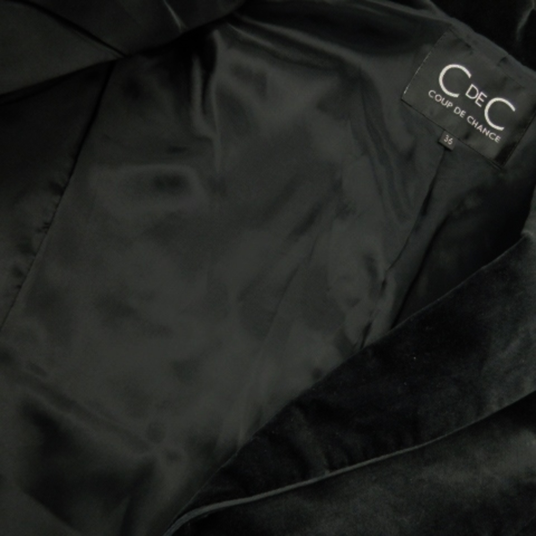 COUP DE CHANCE(クードシャンス)のクードシャンス ジャケット ベロア テーラード 総裏地 ストレッチ 36 黒 レディースのジャケット/アウター(その他)の商品写真