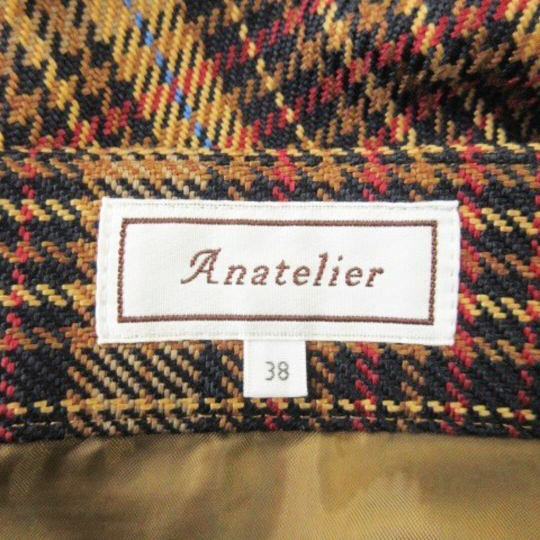 anatelier(アナトリエ)のアナトリエ スカート ツイード フレア ミモレ ロング グレンチェック 38 茶 レディースのスカート(ロングスカート)の商品写真