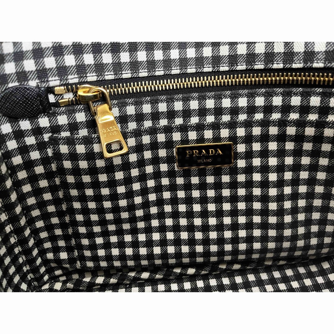 PRADA - 限定PRADA カナパ S ブラックギンガムチェックの通販 by ...