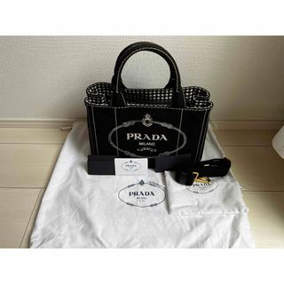 プラダ(PRADA)の限定PRADA カナパ S  ブラックギンガムチェック(ハンドバッグ)