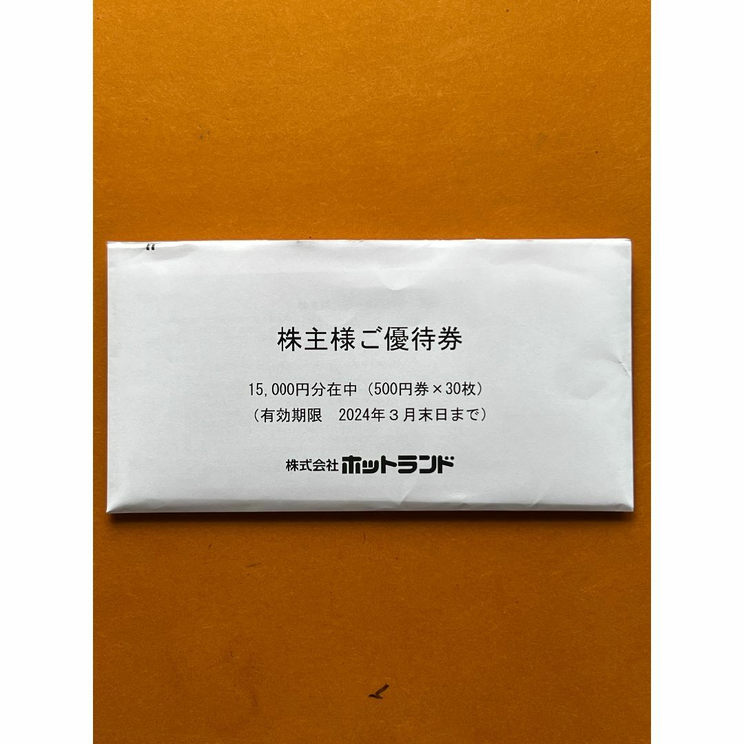 ホットランド 株主優待 株主様ご優待券 １５０００円分 チケットの優待券/割引券(フード/ドリンク券)の商品写真