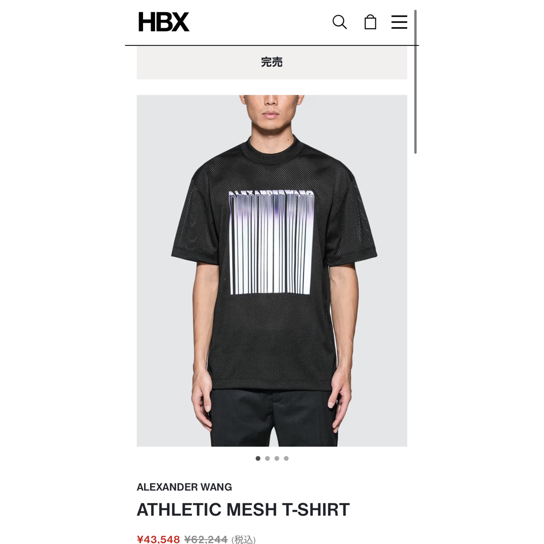 Alexander Wang(アレキサンダーワン)のAlexander wang バーコード メッシュTシャツ BTS ジン着用 メンズのトップス(Tシャツ/カットソー(半袖/袖なし))の商品写真