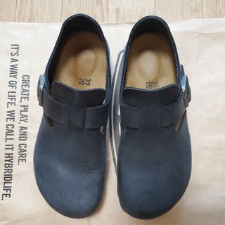 ビルケンシュトック(BIRKENSTOCK)のビルケンシュトック ロンドン 37 24 黒 つや消し(スリッポン/モカシン)