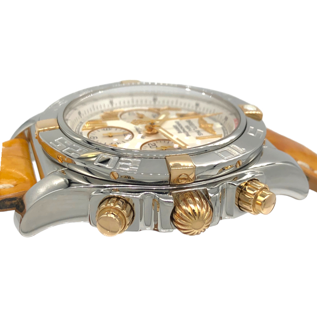 ブライトリング BREITLING クロノマット44 ビコロ B011G77WBD シルバー×ゴールド SS/K18YG/アリゲーターレザーベルト メンズ 腕時計