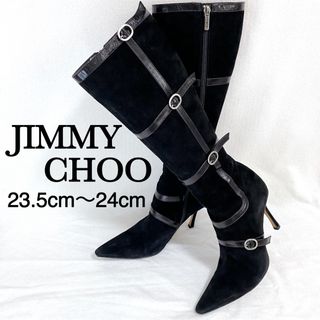 JIMMY CHOO - 4356 ジミーチュウ スウェード スタッズ ショートブーツ ...