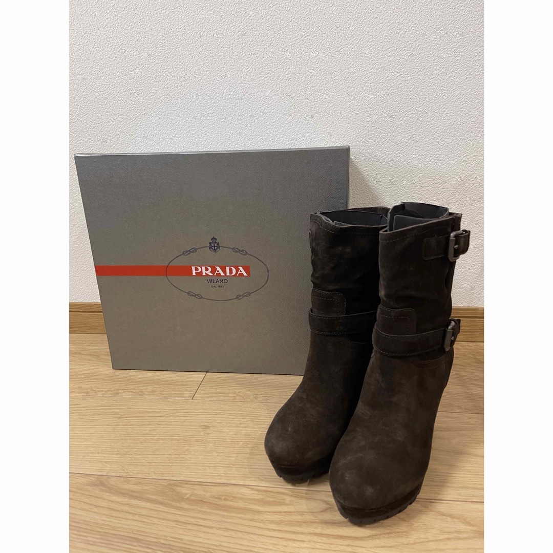 新品未使用 プラダ ブーツ ブラウン size:375 PRADA 3TZ033