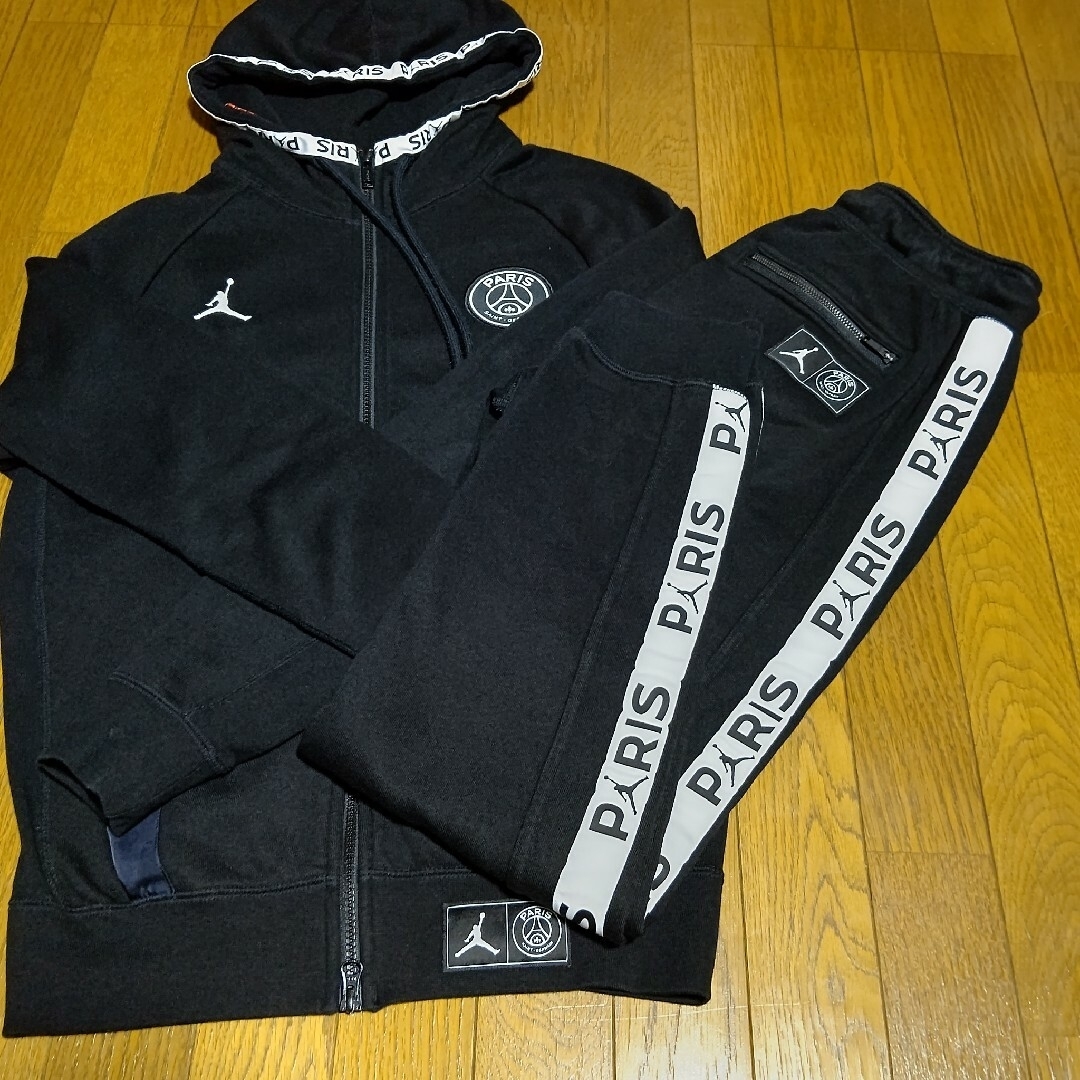 ▼ナイキ エアジョーダン×PSG セットアップ 上下 黒×黒 S