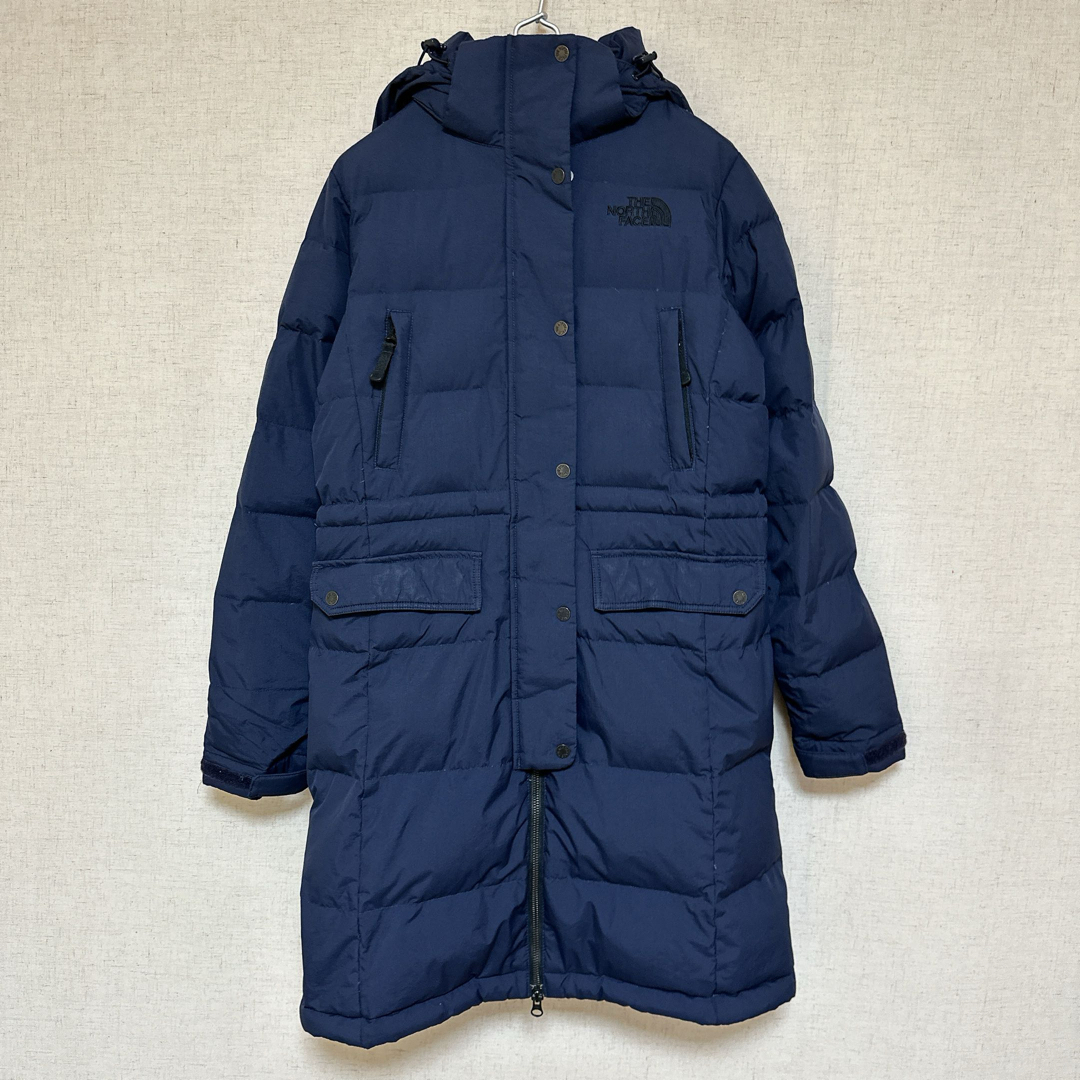 美品 THE NORTH FACE 中綿ロングコート レディースXL ネイビー-