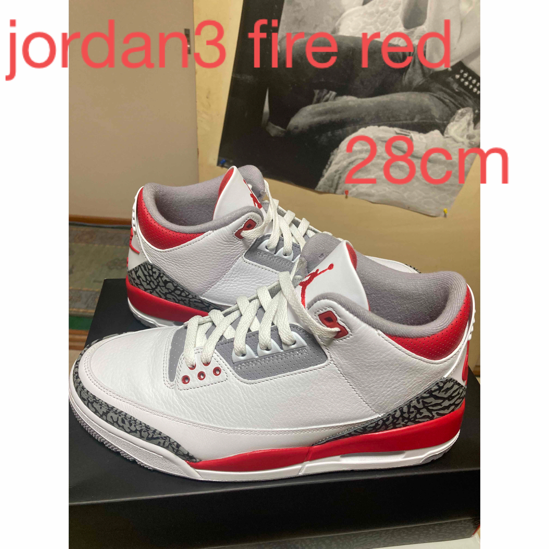 大人気のjordan3 fire red 28cm