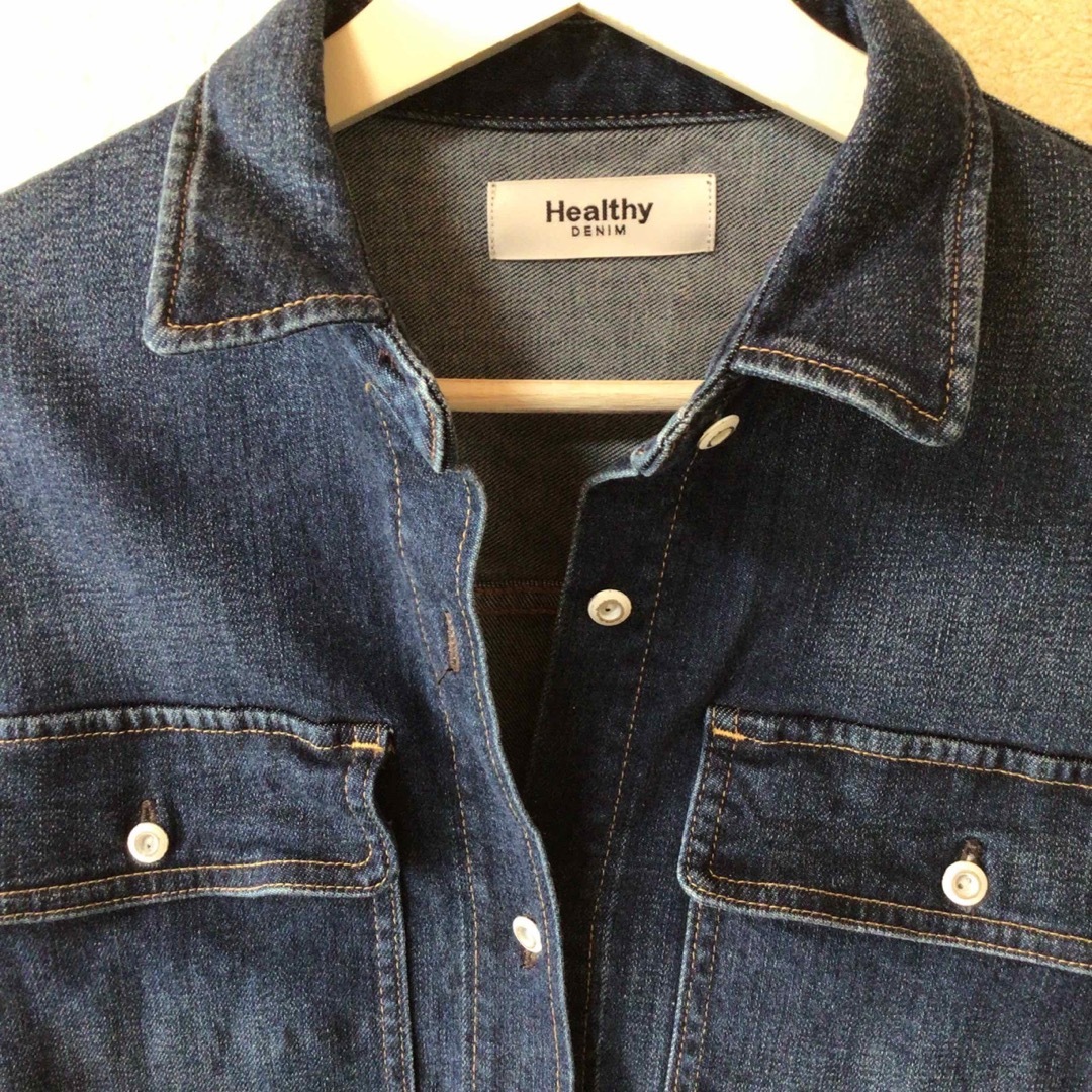 美品　Healthy denim Almond Super Big デニムシャツ 2