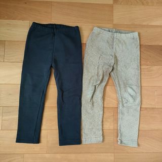 ユニクロ(UNIQLO)の【美品】100cm ユニクロ 秋冬ボトムス 2本セット(パンツ/スパッツ)