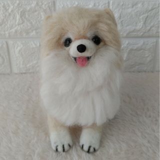 羊毛フェルト　犬　ポメラニアン　ハンドメイド(ぬいぐるみ)