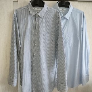 ユニクロ(UNIQLO)のユニクロ　ファインクロスシャツ　ストライプ２枚組(シャツ)