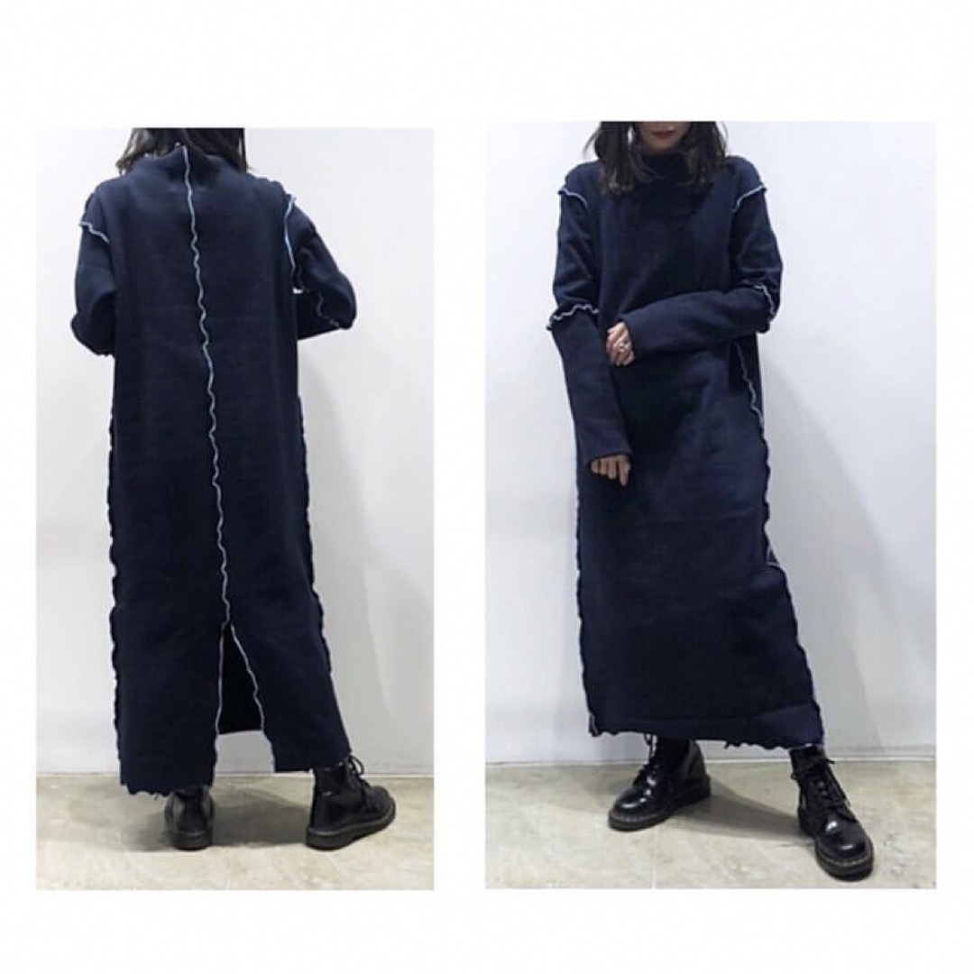 【ガスヴァンサントみたいに蒼い】rib knit onepiece