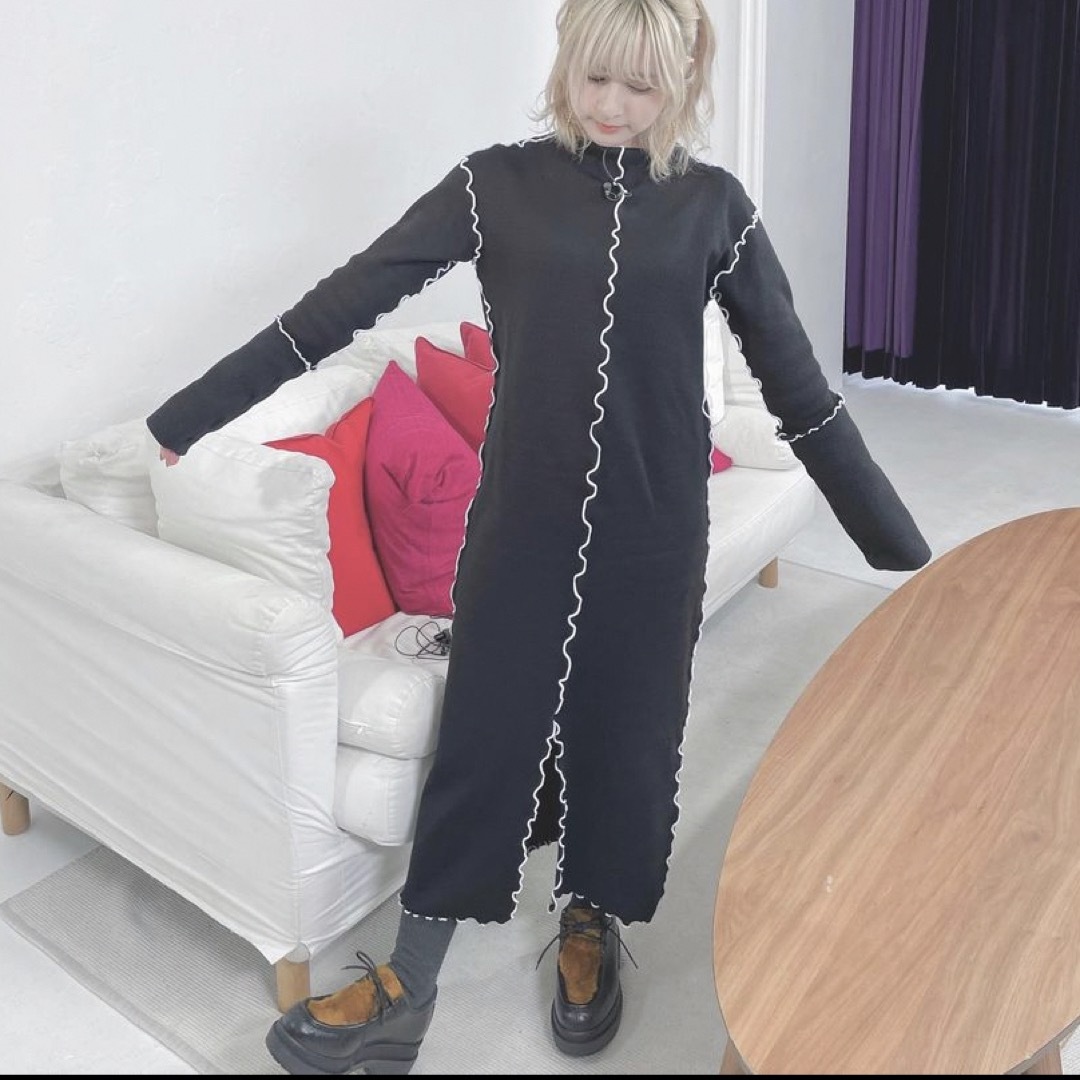 【ガスヴァンサントみたいに蒼い】rib knit onepiece