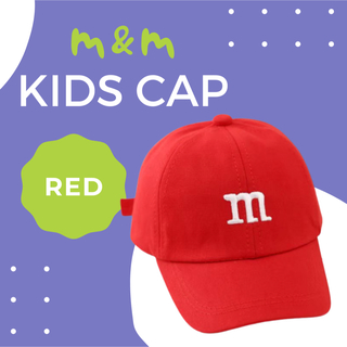 キッズ　キャップ　帽子　ロゴ　2歳　3歳　4歳　レッド　赤色(帽子)