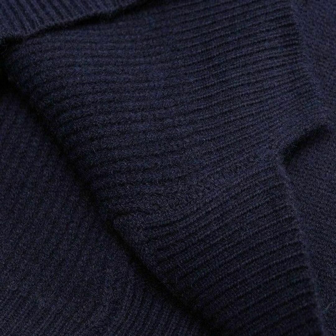 【ネイビー・XL】ニット長袖 セーター パッチワーク カジュアル ラウンドネック