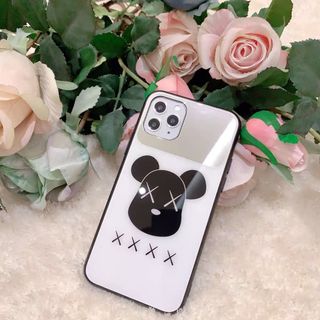 韓国　半鏡　kwasクマ　iphone11ケース　スマホケース　ミラー　可愛い(iPhoneケース)