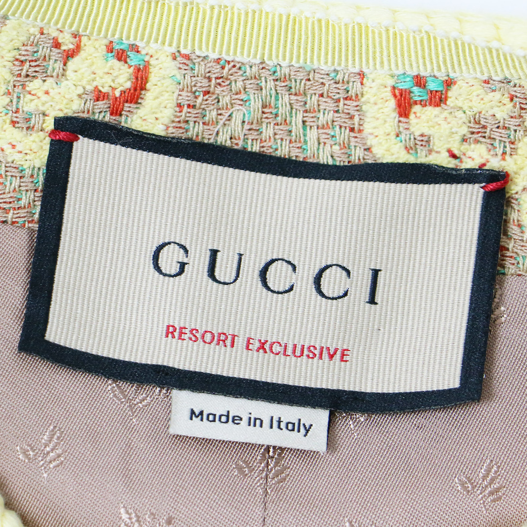 Gucci(グッチ)のGUCCI グッチ ベスト ノースリーブ トップス イエロー ベージュ グリーン 36(S) フリンジ GGツイード GGロゴ コットン 綿 おしゃれ シンプル きれいめ 大人女子 ブランド 上品 エレガント フェミニン ガーリー 高級【レディース】【中古】【美品】 レディースのトップス(ベスト/ジレ)の商品写真