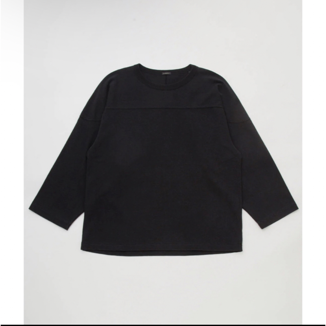 COMOLI "フットボールTシャツ"(FADE BLACK)メンズ