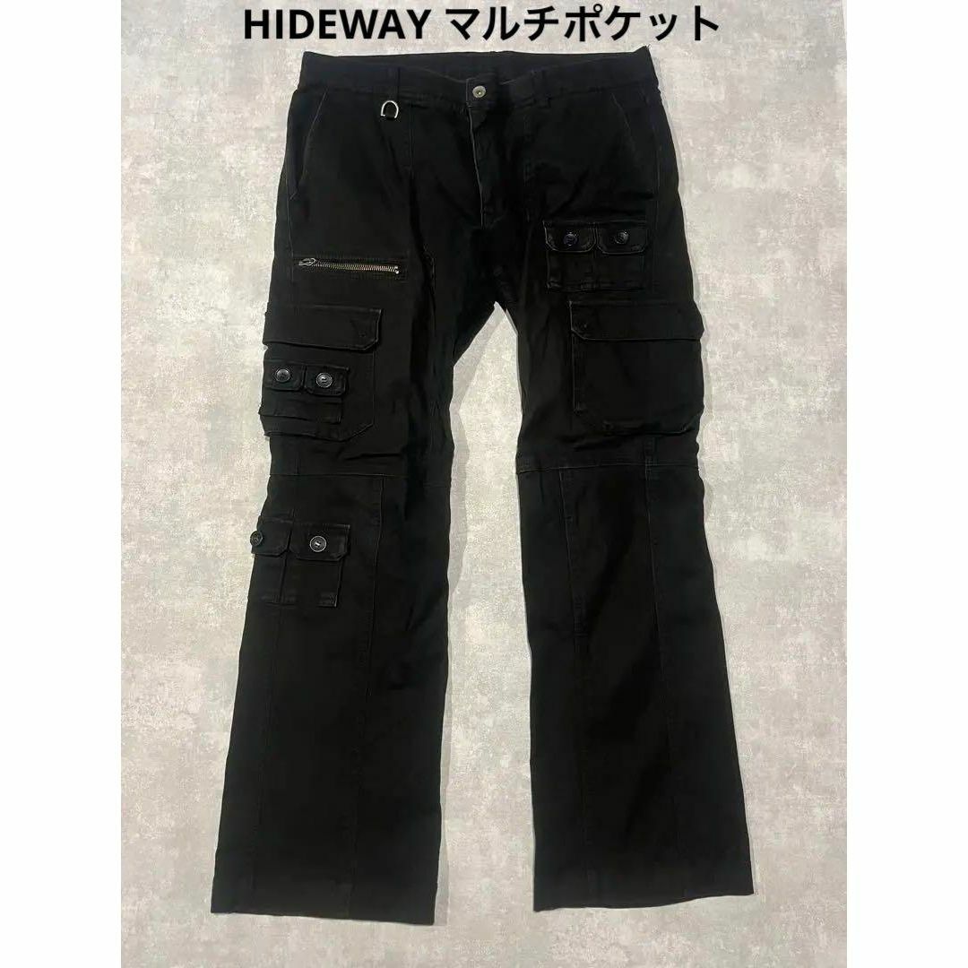 hidaway 90s y2k カーゴパンツ　マルチポケット　黒