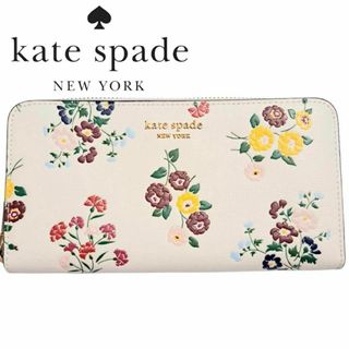 ケイトスペードニューヨーク(kate spade new york)の【新品】Kate Spade ケイトスペード ブーケレザー長財布 花柄ウォレット(財布)