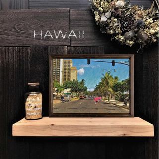 【送料無料】南国の風景☆HAWAII No.6  フレーム付  A4サイズ(アート/写真)