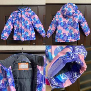 美品_130cm女子キッズ用_スキーウェア上下_手袋_アンダーウェア上下_ブーツ