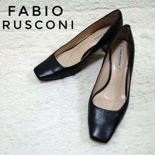 ファビオルスコーニ(FABIO RUSCONI)のファビオルスコーニ　パンプス スクエア ミドルヒール ブラック黒(ハイヒール/パンプス)