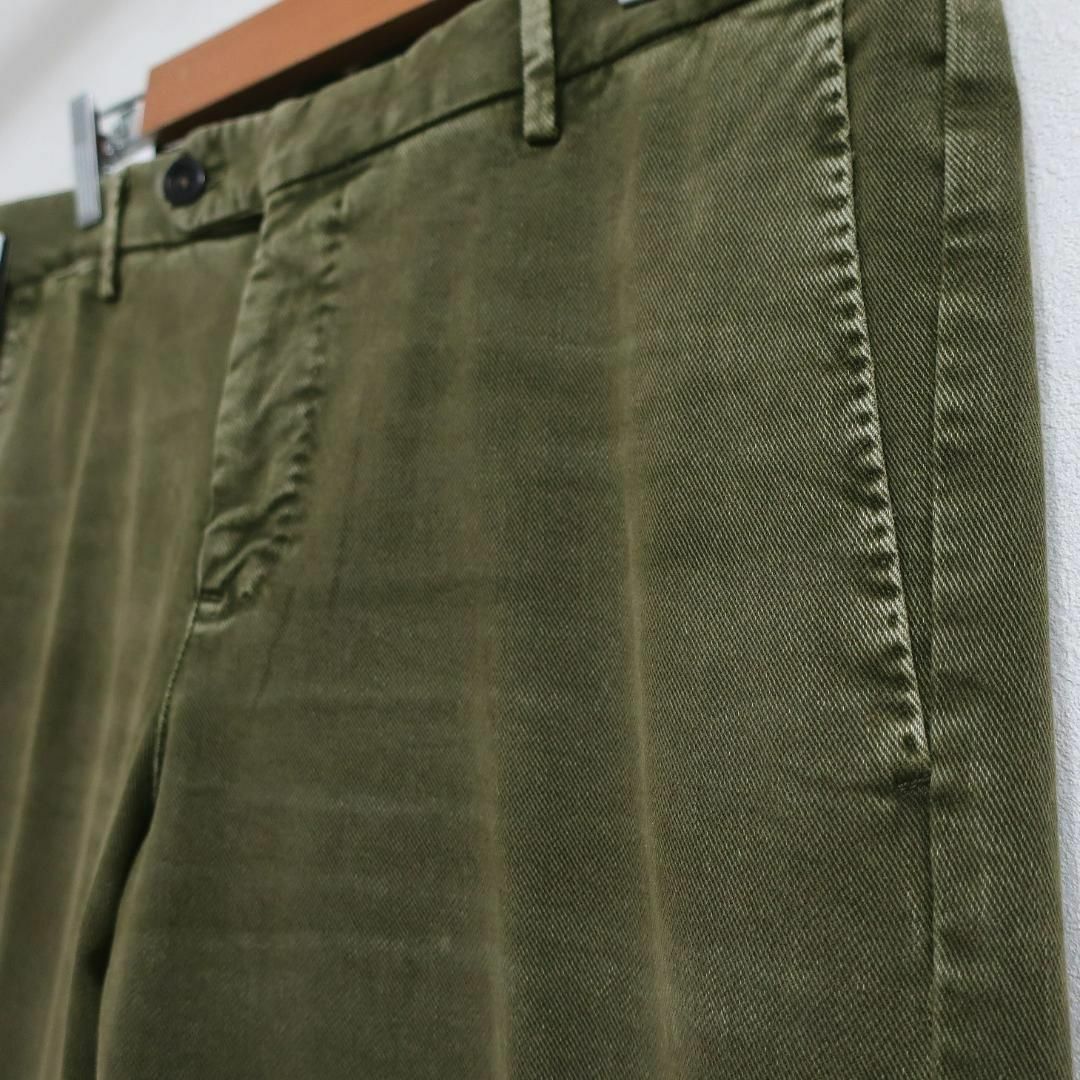 新品 PT TORINO 上質の風合い ストレッチ チノパン パンツ 緑 50-