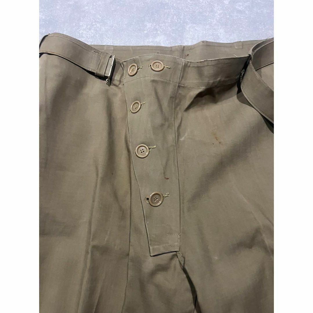 50s イタリア軍 モーターサイクルパンツ ゴム引き コットン ベージュ-