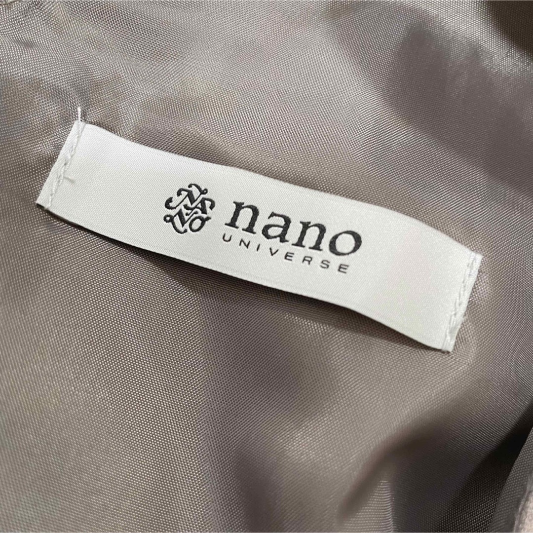 nano・universe(ナノユニバース)の【中古美品】nano universe Iラインワンピース　グレージュ　38 レディースのワンピース(ひざ丈ワンピース)の商品写真