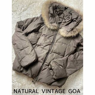 美品　NATURAL VINTAGE GOA ダウン　M カーキ　ラクーンファー