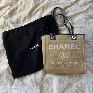 chanel canvas deauville tote