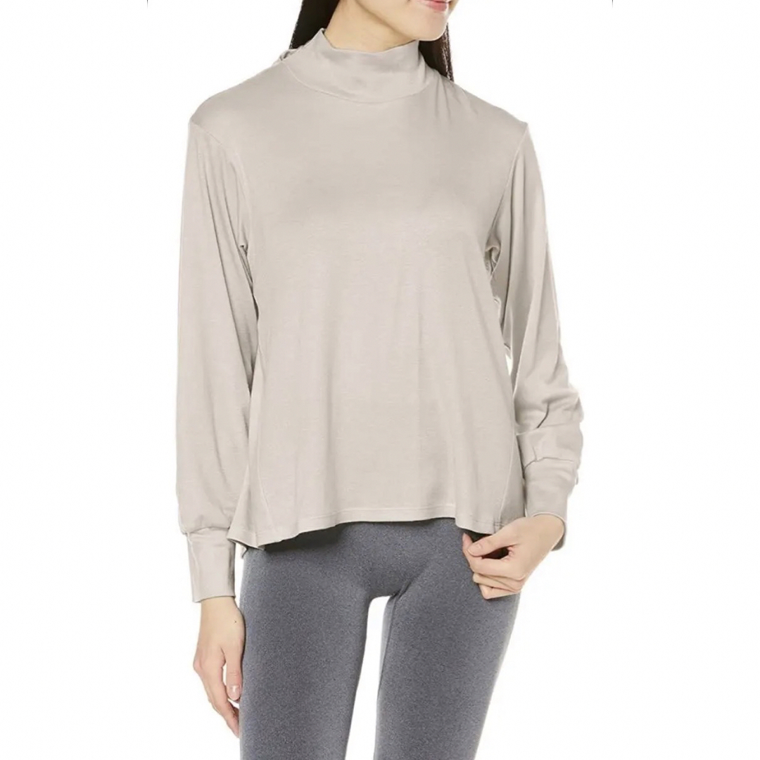 Chacott BALANCE バックデザインハイネックTシャツ ベージュ