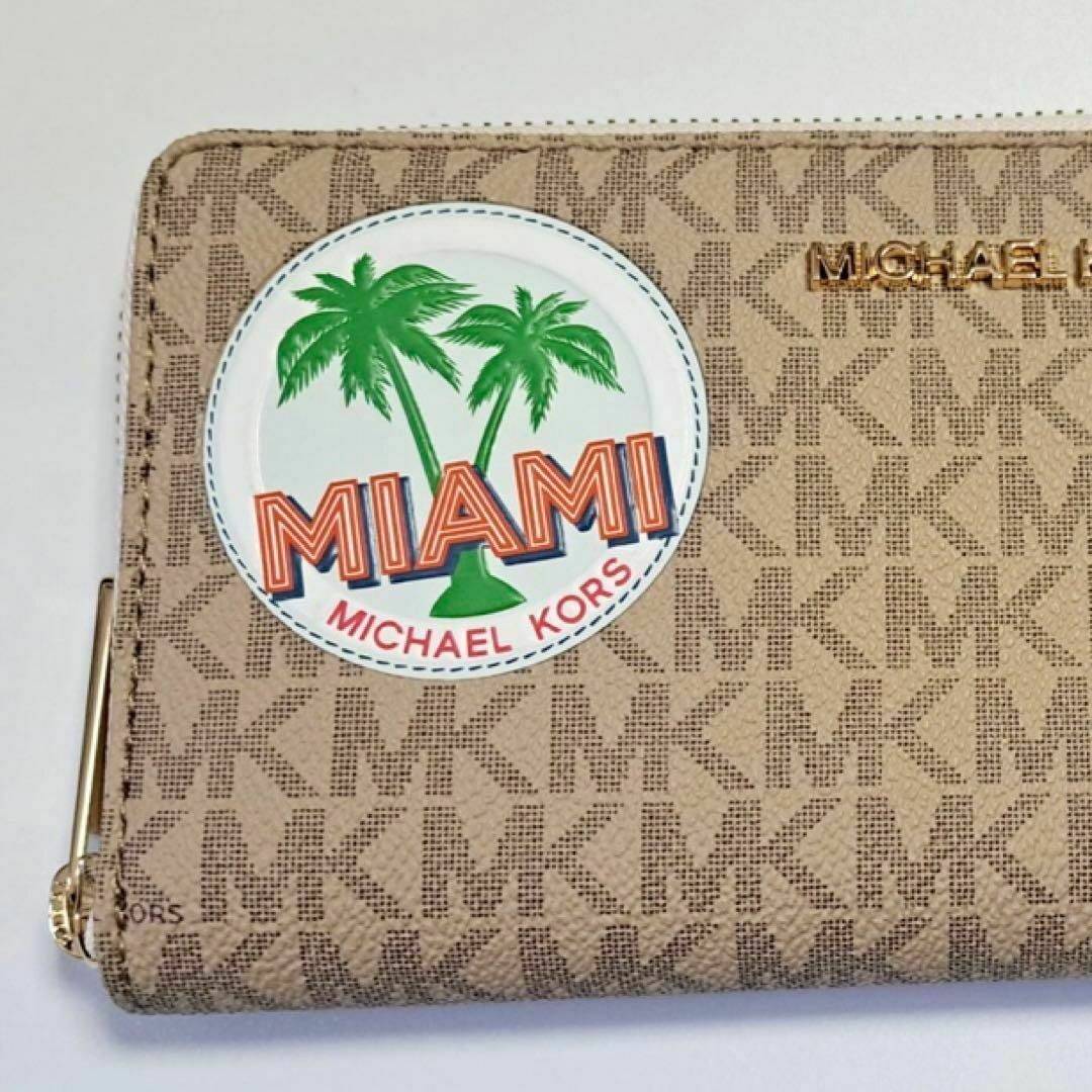 【新品】MICHAEL KORS マイケルコース PVC総柄レザーラウンド長財布