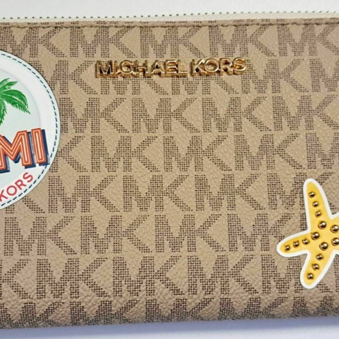 【新品】MICHAEL KORS マイケルコース PVC総柄レザーラウンド長財布