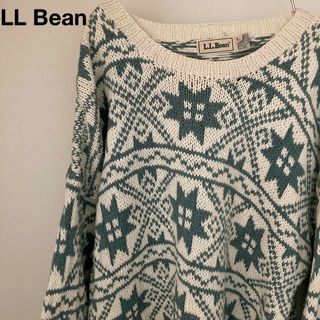 エルエルビーン(L.L.Bean)の90s エルエルビーン ニット セーター ノルディック 雪柄 総柄(ニット/セーター)