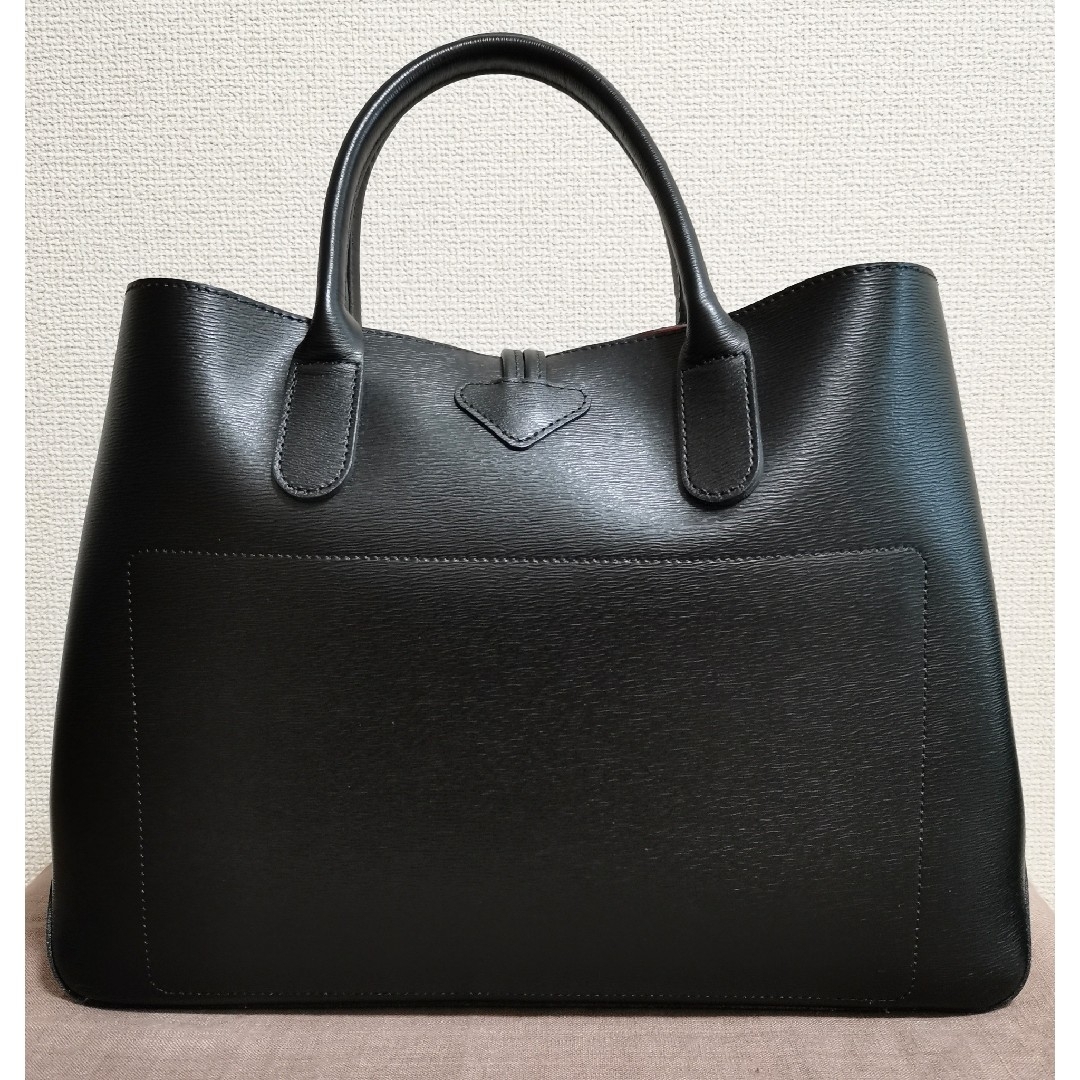 ロンシャン Longchamp トートバッグ 黒 Black ロゾ 本革 - www