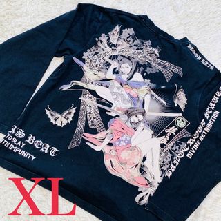 カラクリタマシイ(絡繰魂)の【大きいサイズ】抜刀娘　凛　穂乃果　和柄　ド派手　刺繍　ラメ　ロンT　XL(Tシャツ/カットソー(七分/長袖))